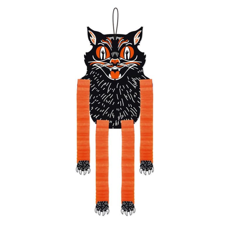 Uhyggelig Halloween Honeycomb Dekoration Til Halloween Sort Kat