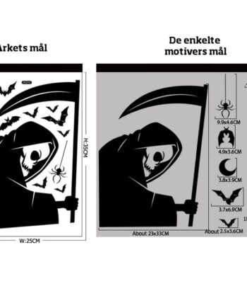 Uhyggelige   Halloween   Vinduesklistermærker    Døden   Med   Leen