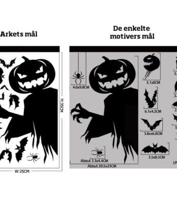 Uhyggelige   Halloween   Vinduesklistermærker    Græskar