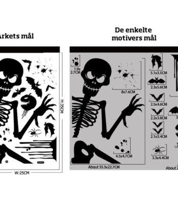 Uhyggelige   Halloween   Vinduesklistermærker    Skelet