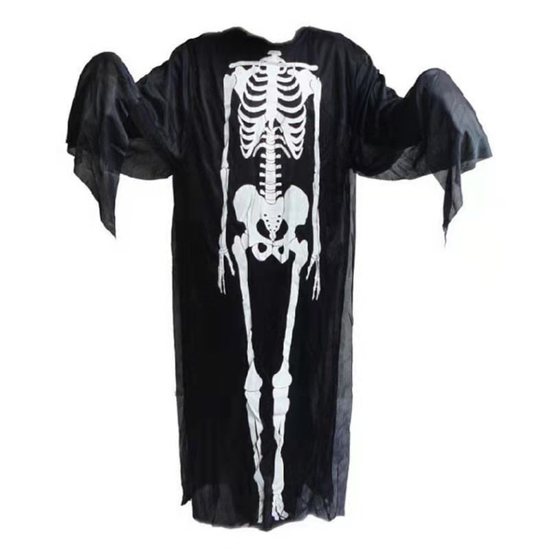Uhyggeligt Halloween Kostume Til Børn Skelet Str 140