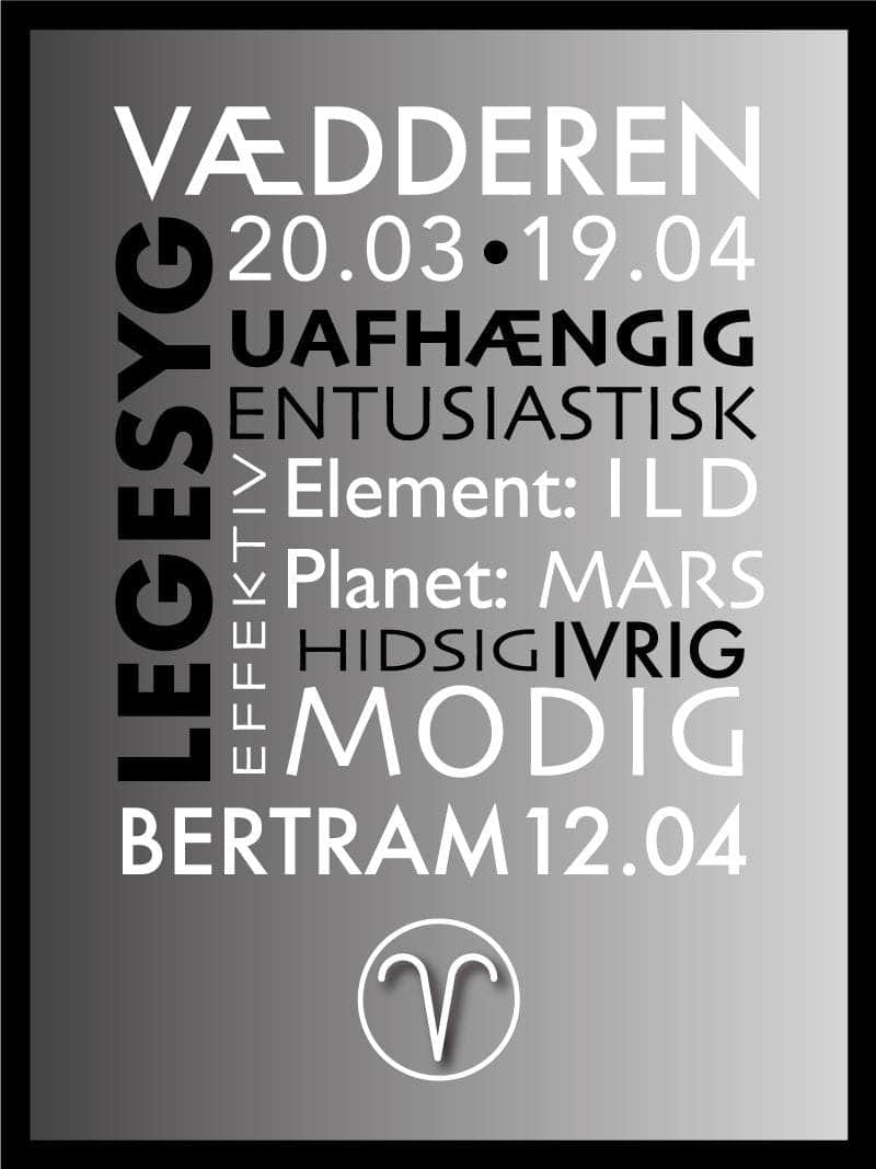 Vædderen   Stjernetegn   Med   Tekst   Plakat