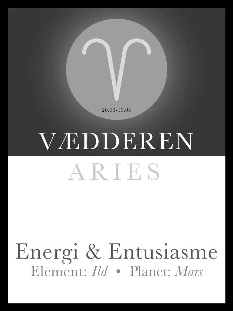 Vædderen   Stjernetegn   Tekst   Plakat