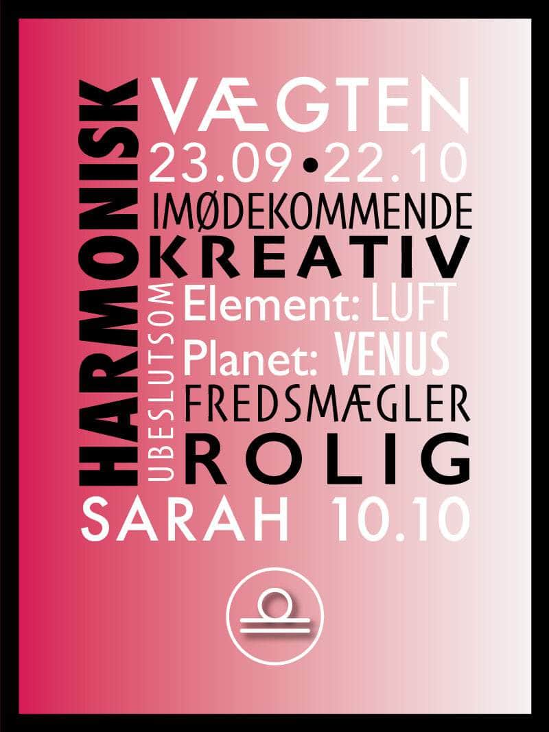 Vægten   Stjernetegn   Med   Tekst   Plakat