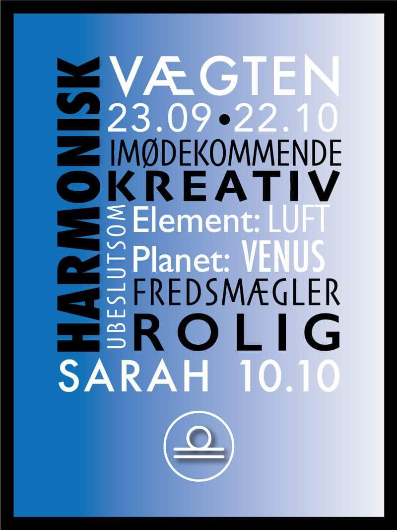 Vægten   Stjernetegn   Med   Tekst   Plakat