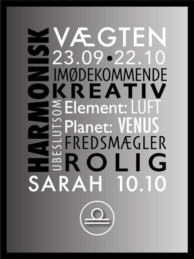 Vægten   Stjernetegn   Med   Tekst   Plakat