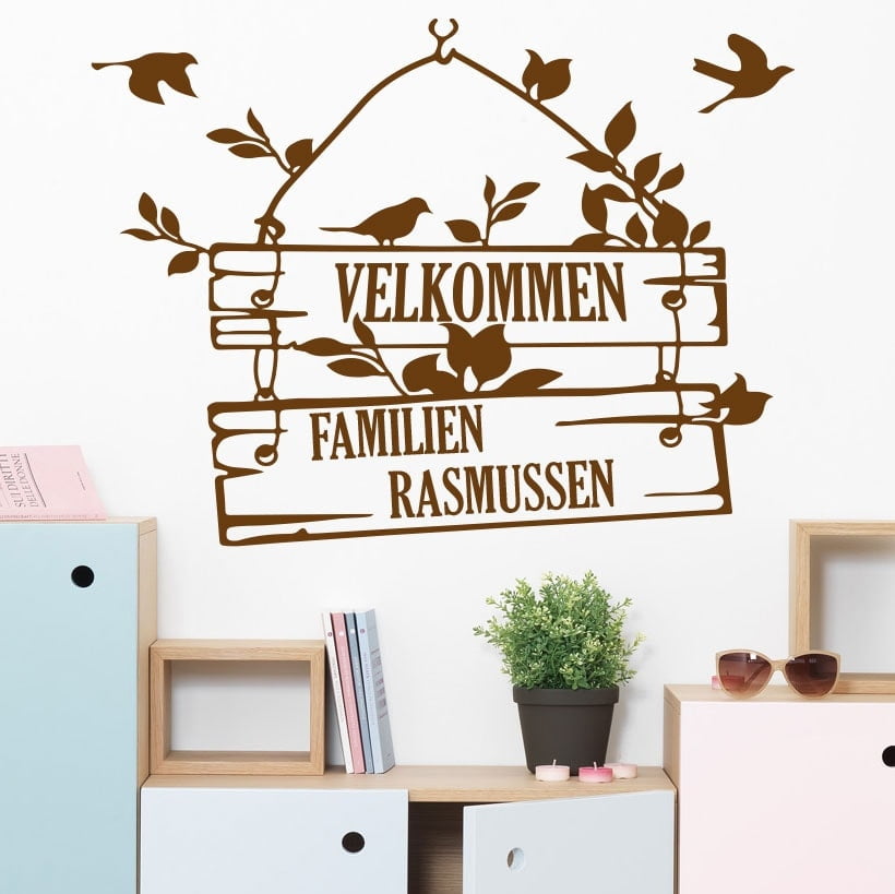 Velkommen   Egen   Tekst   Wallsticker