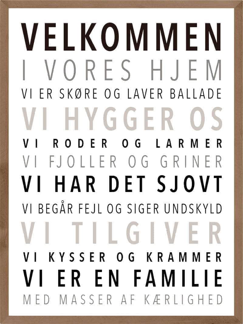 Velkommen   Til   Vores   Hjem   Plakat