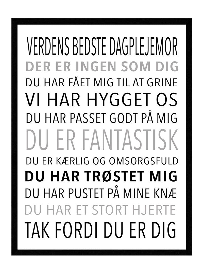 Verdens Bedste Dagplejer Plakat