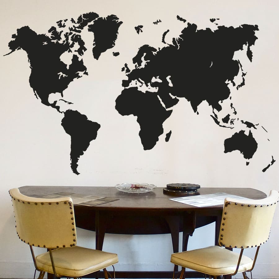 Verdenskort   Silhuet   Wallsticker