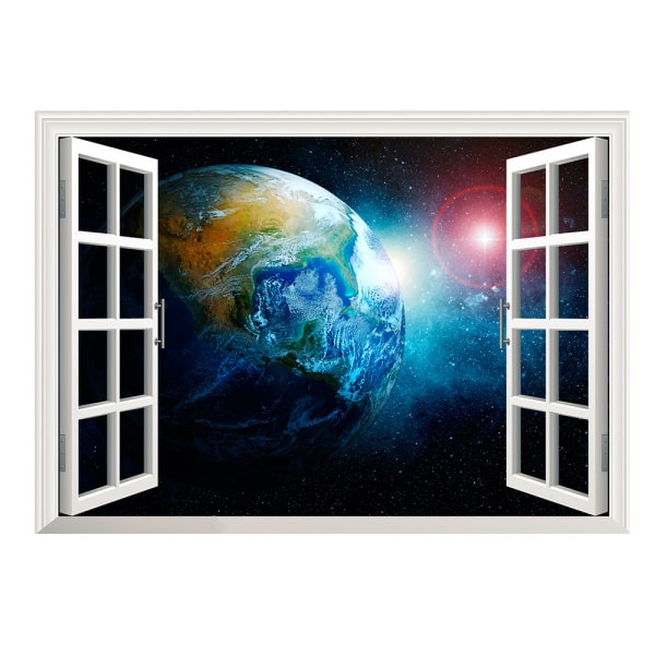 Vindue   Til   Universet    Wallsticker   Med   Fri   Udsigt   Til   Jorden