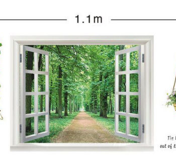Vindue   Wallsticker   Med   Skoven   Som   Nabo    110x60cm