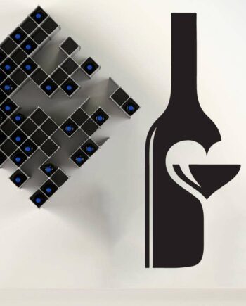 Vinflaske   Med   Hjerte   Wallsticker