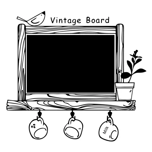 Vintage   Board    Wallsticker   Tavle   Til   Kridt    98x86cm
