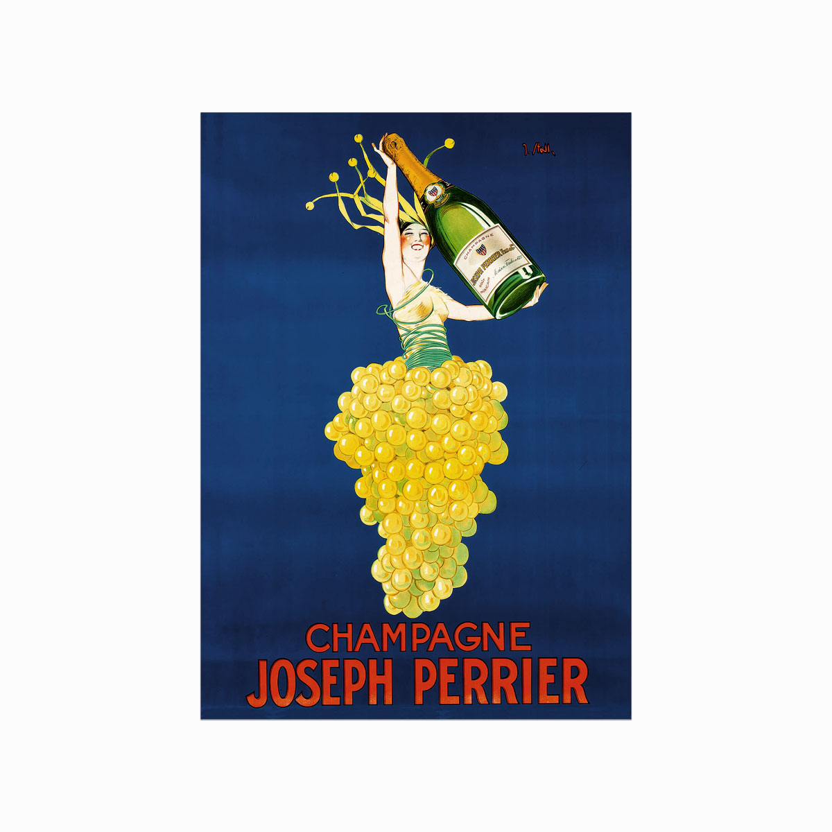 Vintage Plakat Champagne Joseph Perrier