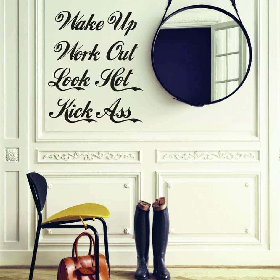 Wake   Up    Work   Out   Wallsticker