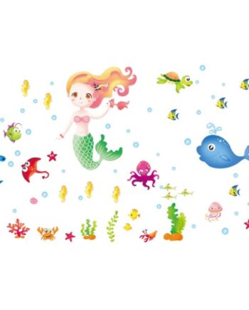 Wallsticker   Med   En   Havfrue    Fisk   Og   Andre   Sjove   Havdyr