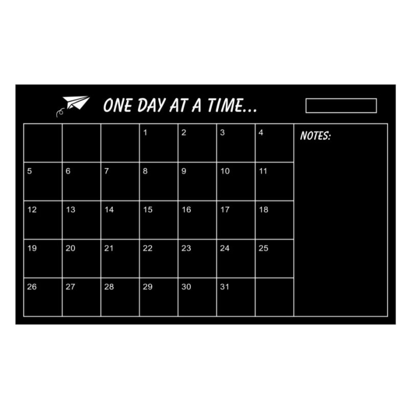 Wallsticker Tavle One Day At A Time Månedskalender Til Kridt Inkl Kridt 60x45cm