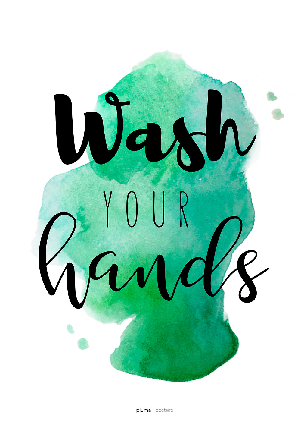Wash   Your   Hands   Grøn   Af   Pluma   Posters