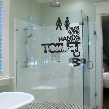 Wash   Your   Hands   Wallsticker   Af   Diana   Lovring    45x55   Cm