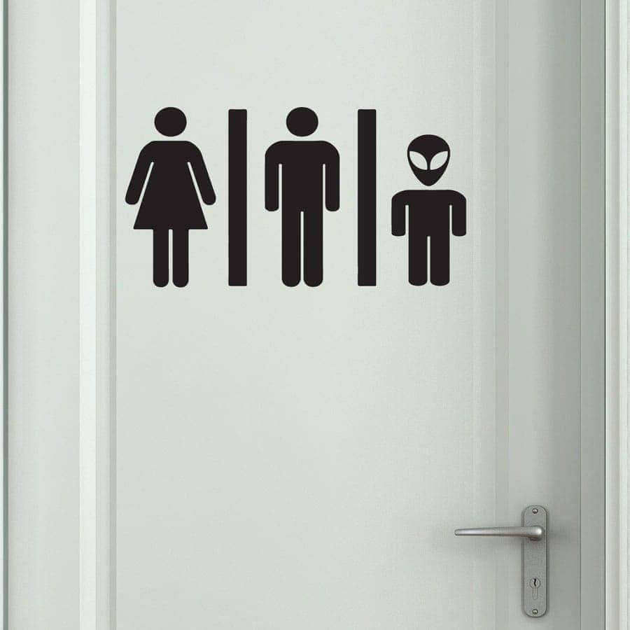 Wc Skilt Alien Wallsticker