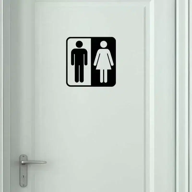 Wc   Skilt       B   W   Wallsticker