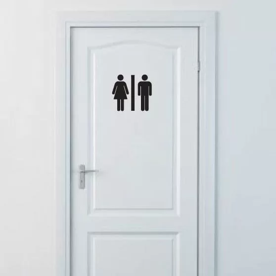 Wc Skilt Normal Wallsticker