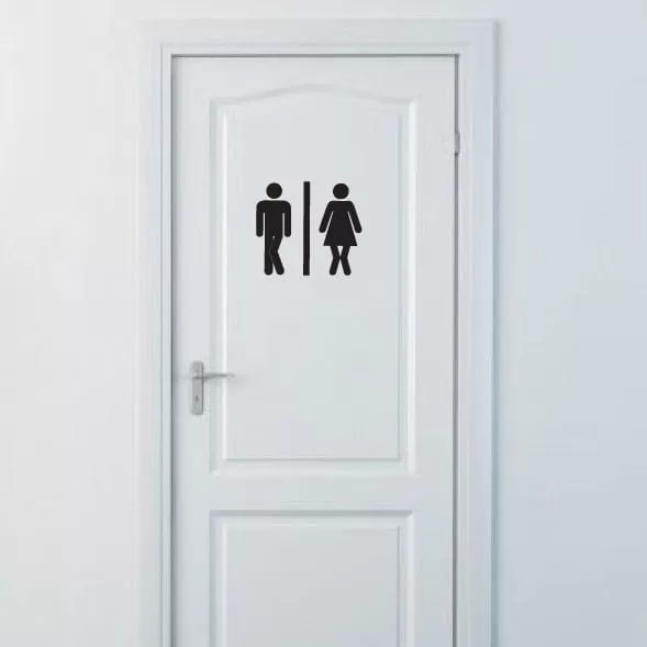 Wc Skilt Skal Tisse Wallsticker