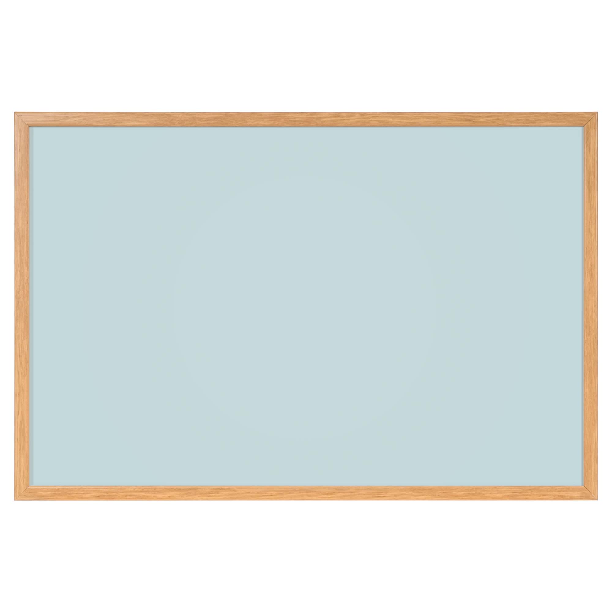 Whiteboard Med Mdf - Ramme I Egetræslook Lyseblå 120 X 90 Cm