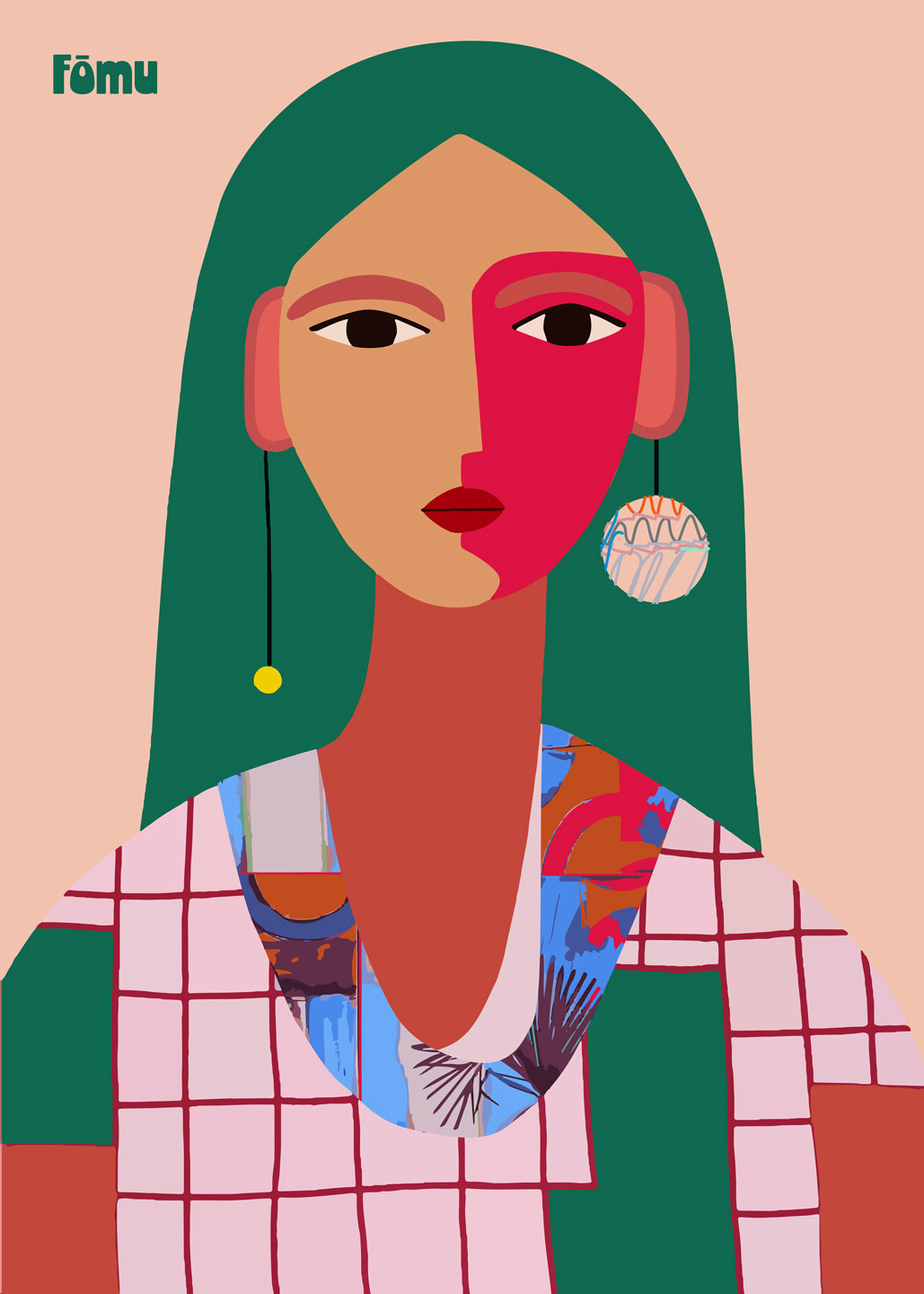 Woman   Green   Hair   Af   Få   Mu   Illustrations
