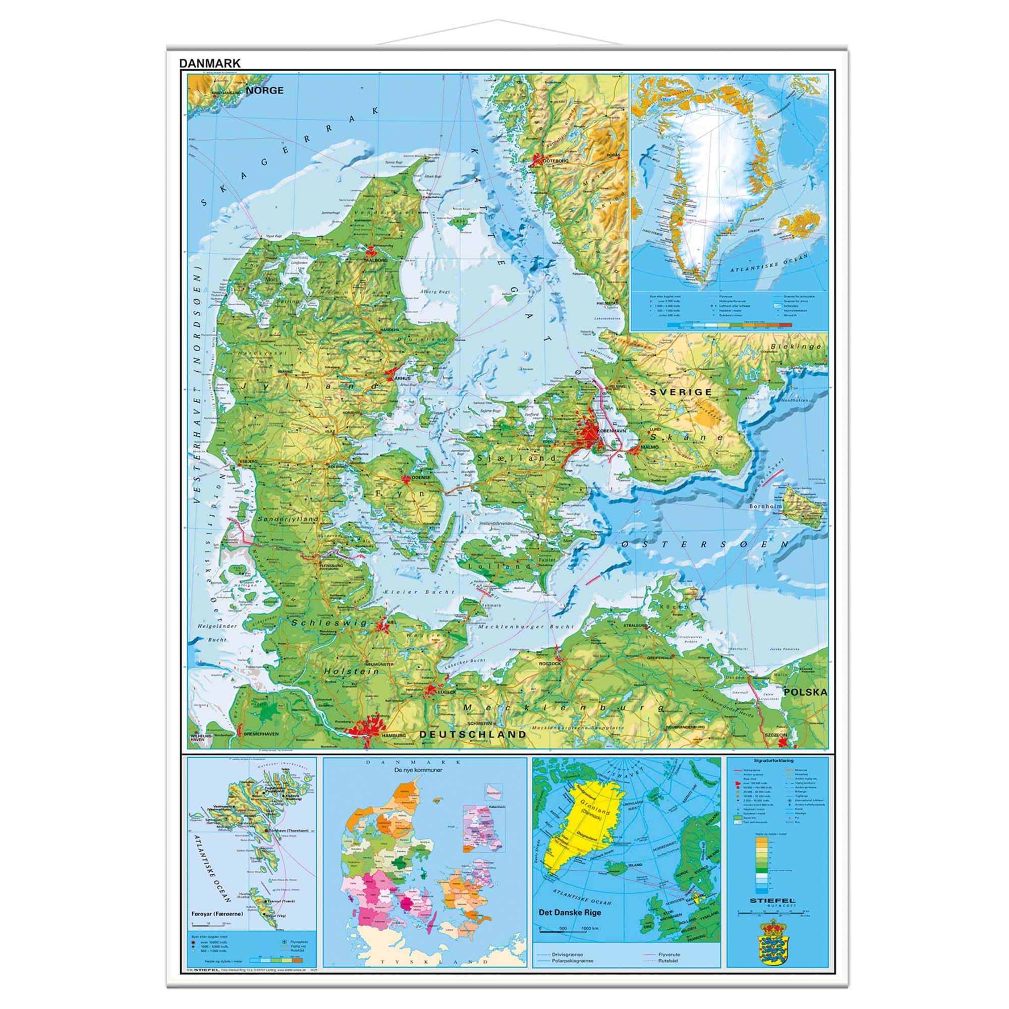 97   X   137   Cm    Danmarks   Kort