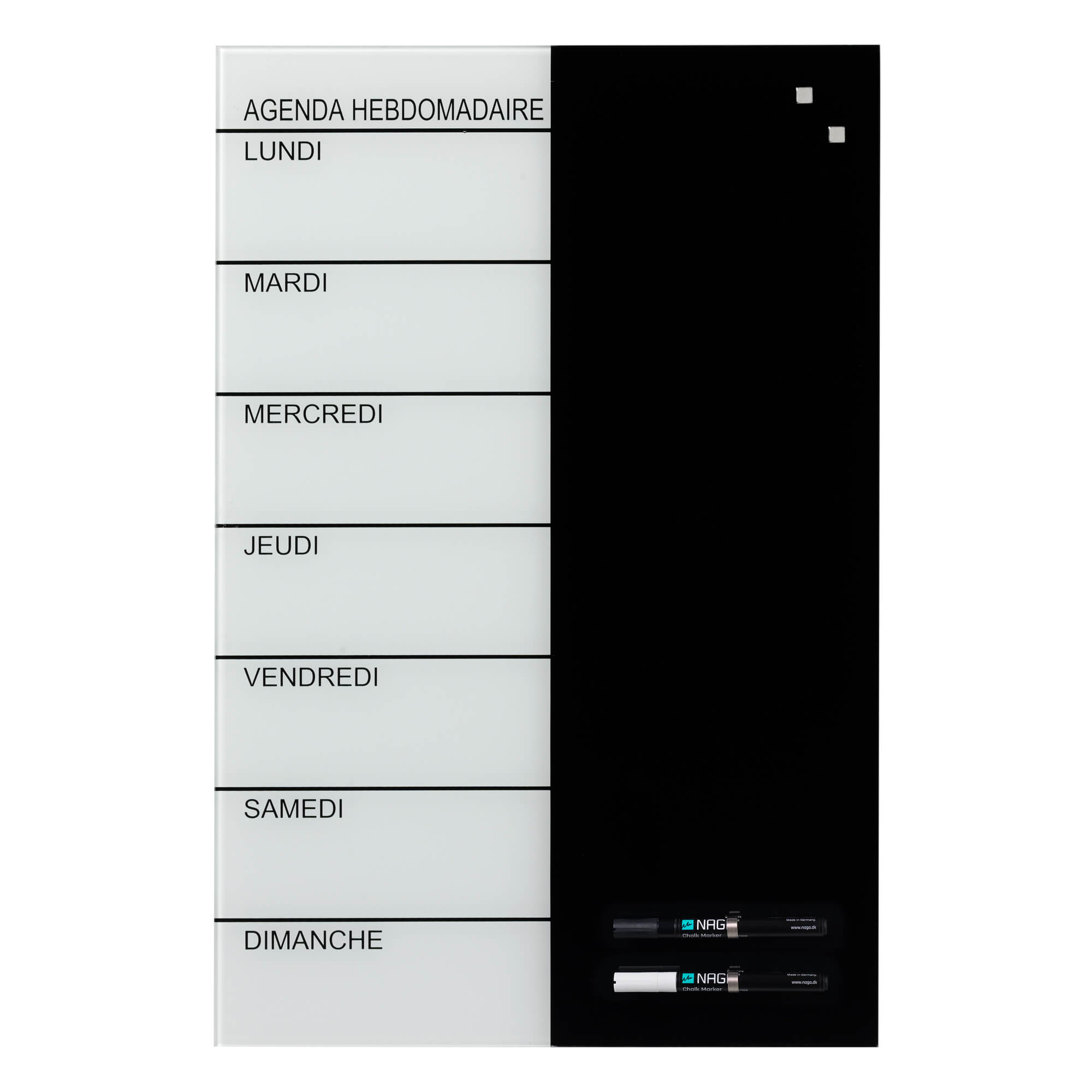 40   X   60   Cm    Glas   Uge   Tavle   Fransk