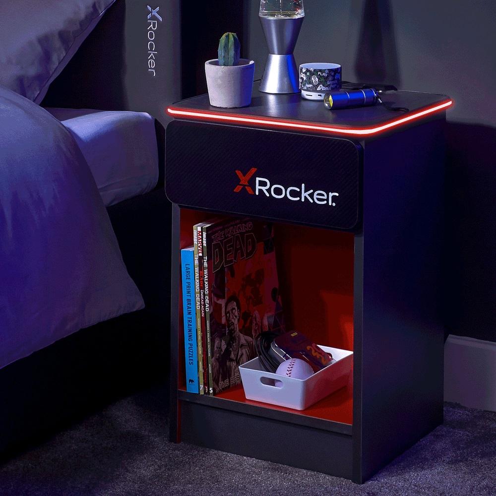 Xrocker Carbon - Tek Bedside With Wireless Charging Møbler Geekd Dk