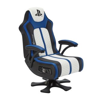 Xrocker   Playstation   Legend           Wireless   Pedestal   Chair   White    Blue   And   Black   Stol   Geekd   Dk