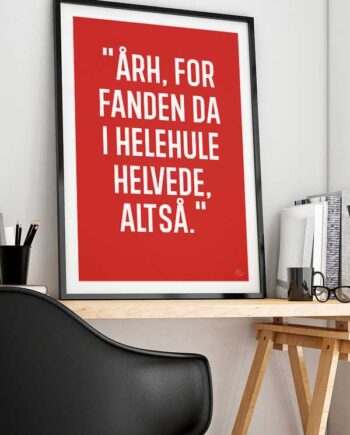 årh   For   Fanden - Plakat    Rød    21   X   29        A4    Kr    199  -