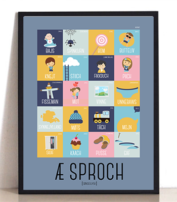 æ   Sproch   Blå   Plakat