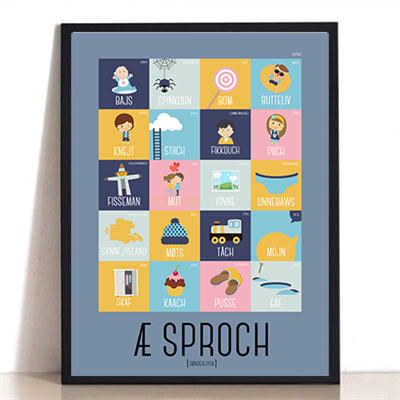 æ Sproch Blå Plakat