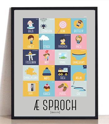 æ   Sproch   Grå   Plakat   30   X   40