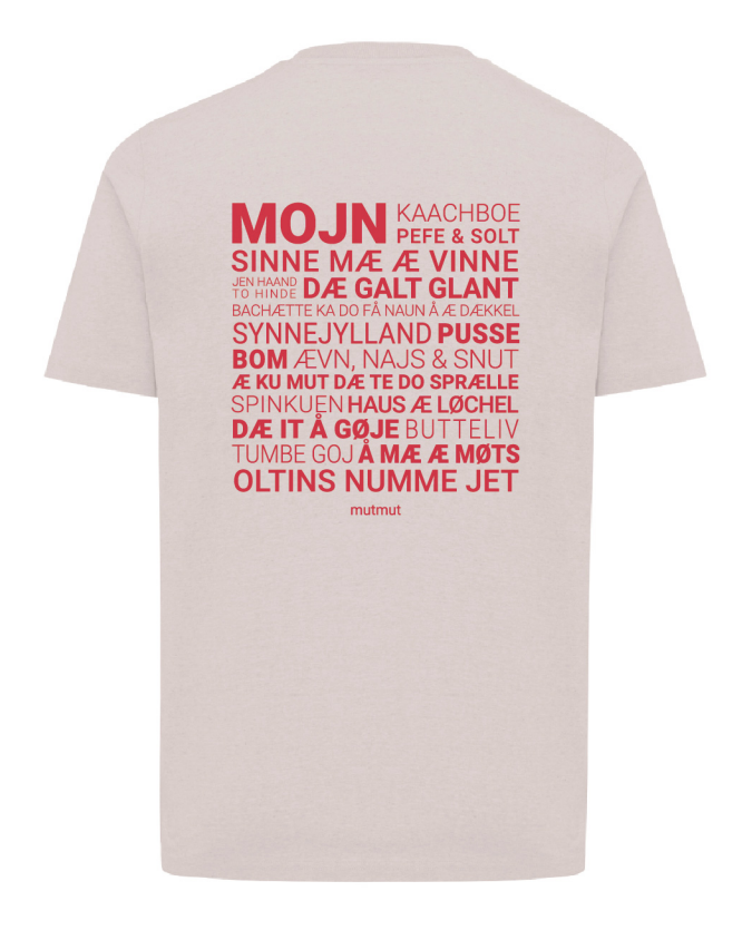 æ Sproch Lyserød T - Shirt Med Rødt Tryk S