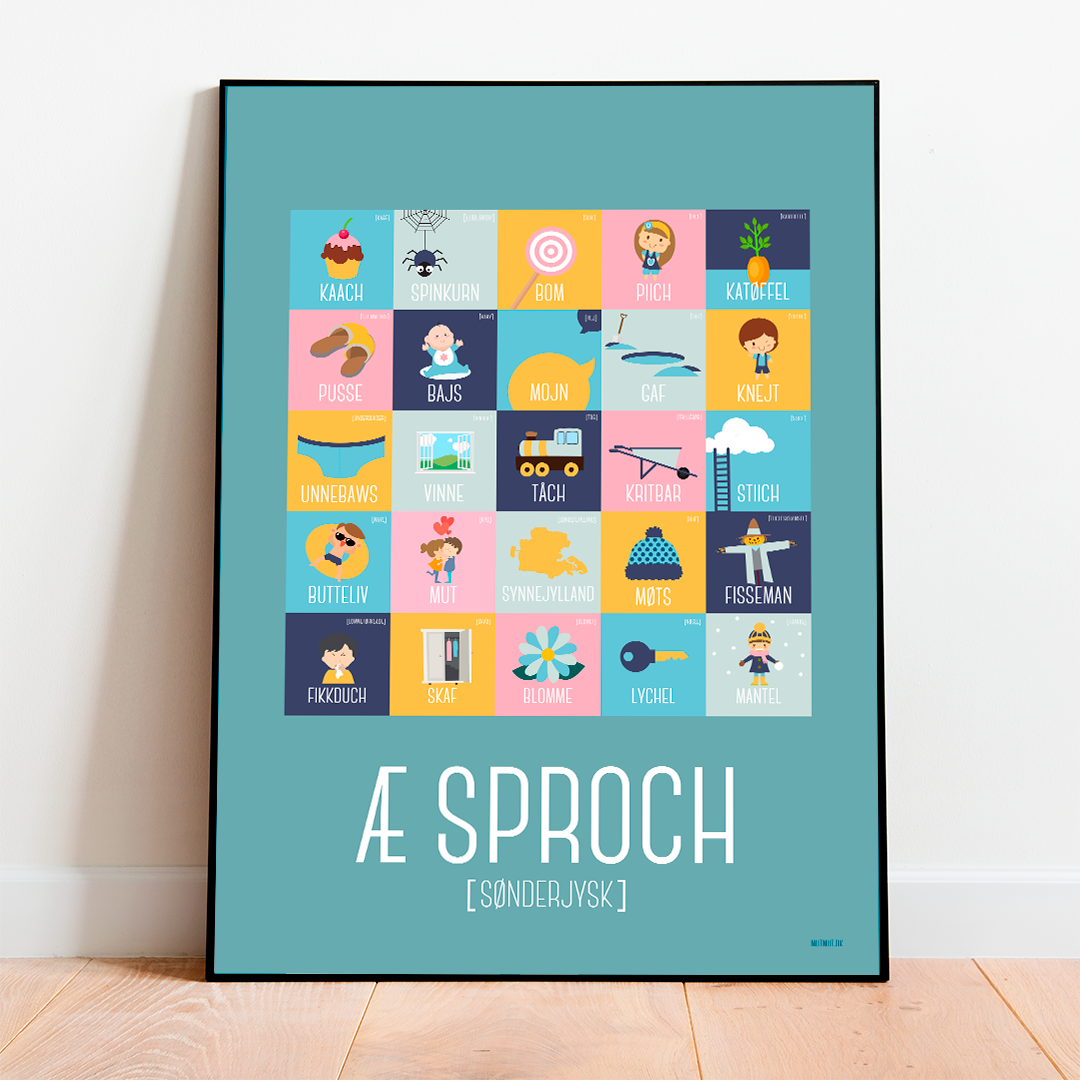 æ Sproch Plakat Grønblå