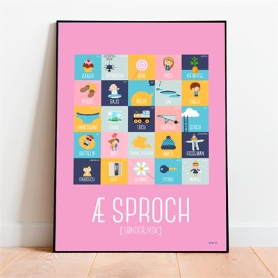 æ Sproch Plakat Lyserød