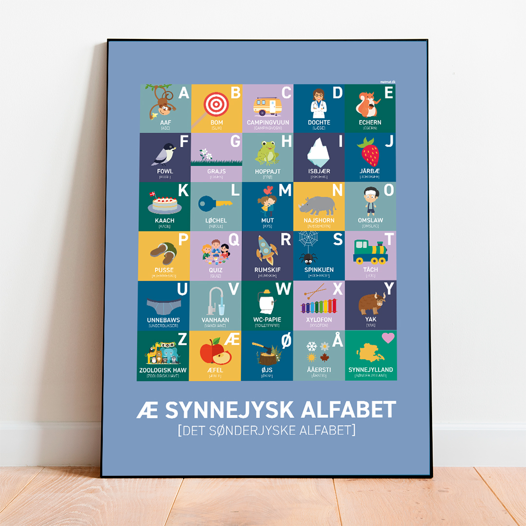 æ Synnejysk Alfabet - Blå